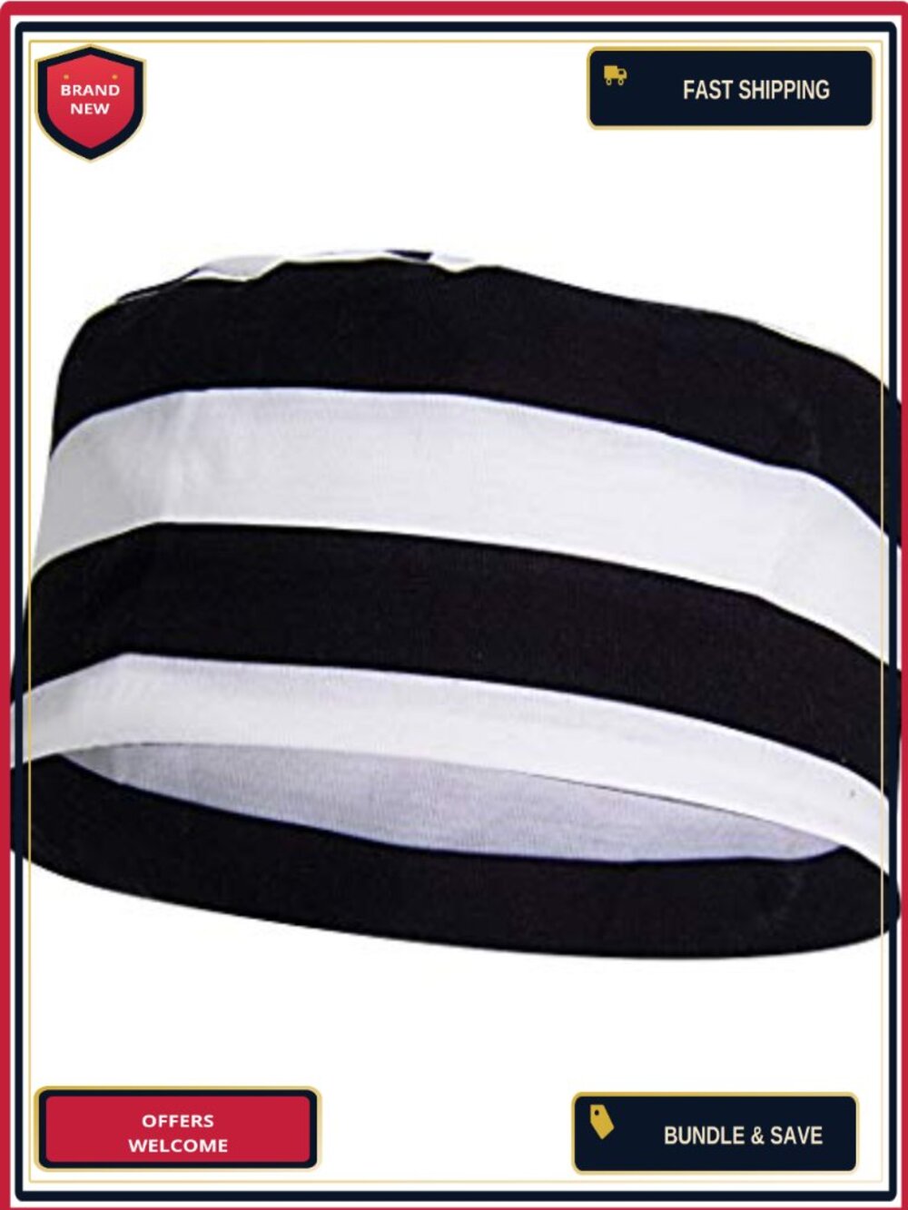 Prisoner Costume Hat Striped Polyester Unisex One Size Fits Most